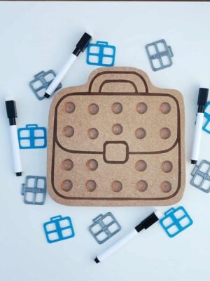 Plateau cartable en MDF pour activités de motricité fine avec accessoires éducatifs