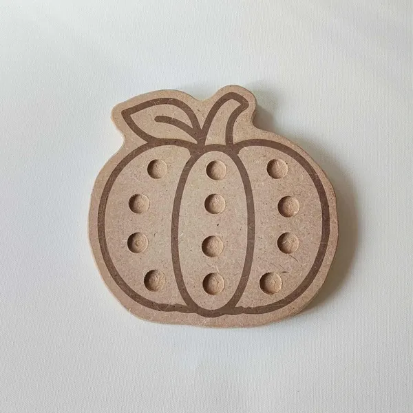 Plateau sensoriel en bois en forme de citrouille pour activités de motricité fine Montessori