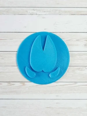 Empreinte de sabot imprimée en 3D bleue, forme sensorielle pour activités de motricité fine et apprentissage des animaux