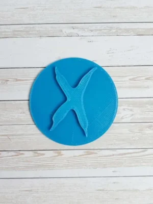 Empreinte de grenouille bleue imprimée en 3D, forme ronde en PLA pour jeux sensoriels, apprentissage et motricité fine