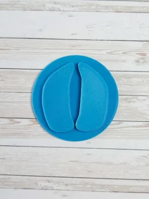 Empreinte de sabot bleu imprimée en 3D, forme ronde en plastique PLA biodégradable pour activité sensorielle et apprentissage Montessori