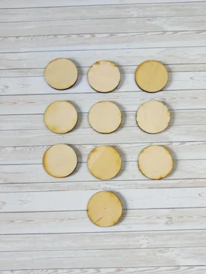 Jetons ronds en bois brut pour activités éducatives, jeux Montessori et créations artisanales