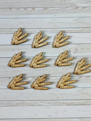 Empreintes d’oiseaux en bois gravé, jetons artisanaux pour activités éducatives et jeux sur les animaux