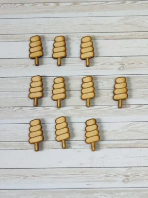 Petits jetons en bois en forme de glace torsadée pour jeux éducatifs et activités estivales enfants