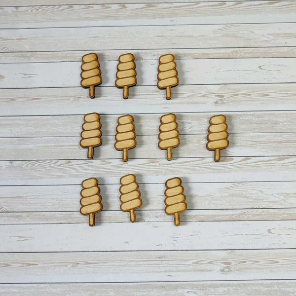 Petits jetons en bois en forme de glace torsadée pour jeux éducatifs et activités estivales enfants