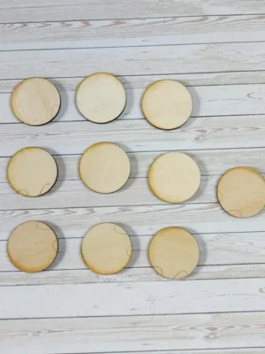 Disques en bois brut non gravés pour activités manuelles, jeux éducatifs et créations personnalisées