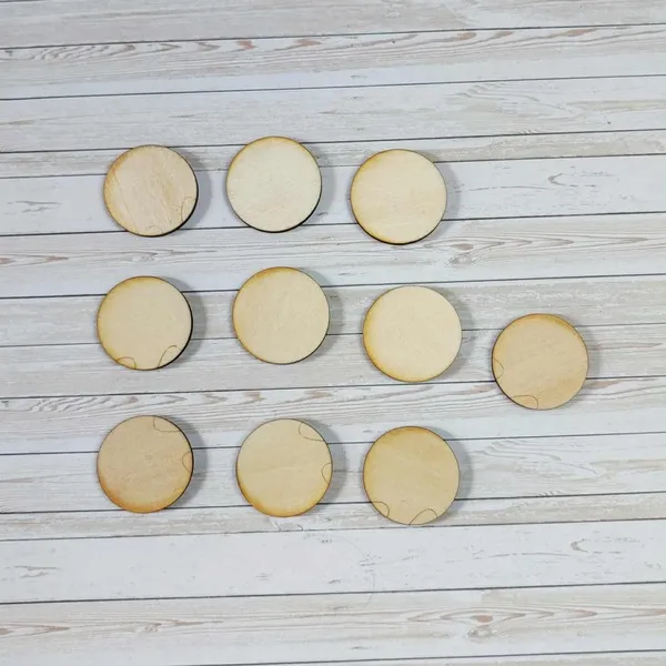 Disques en bois brut non gravés pour activités manuelles, jeux éducatifs et créations personnalisées