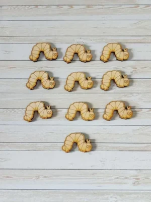 Petites chenilles en bois gravé pour activités éducatives et jeux sensoriels enfants