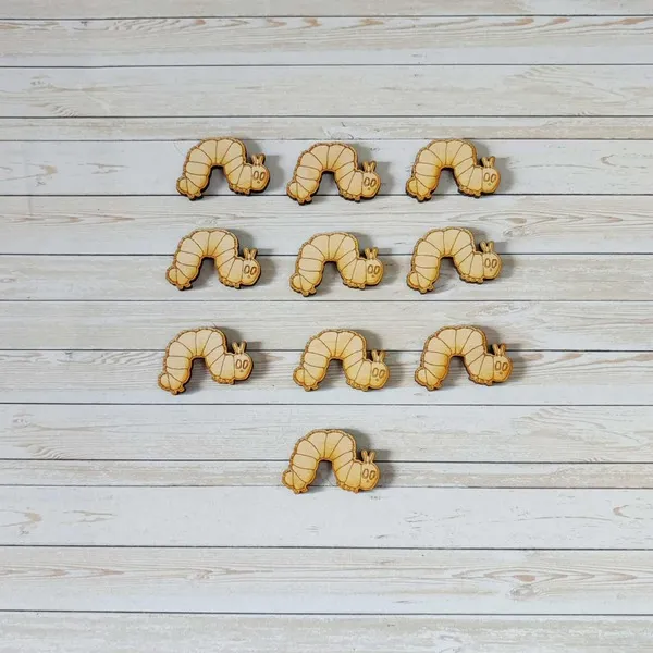 Petites chenilles en bois gravé pour activités éducatives et jeux sensoriels enfants