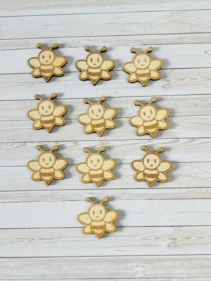 Petites abeilles en bois gravé pour activités Montessori, jeux éducatifs et créations artisanales