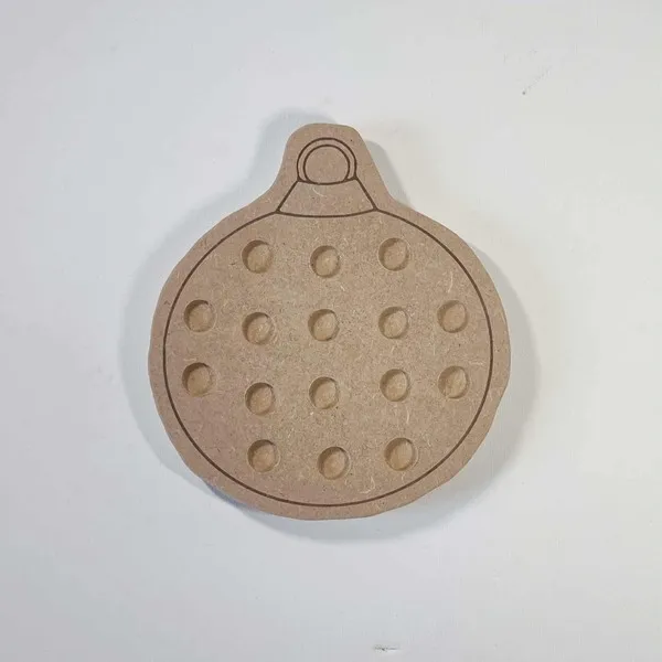 Plateau de motricité fine en bois MDF en forme de boule de Noël, support Montessori pour activités éducatives et sensorielles hivernales
