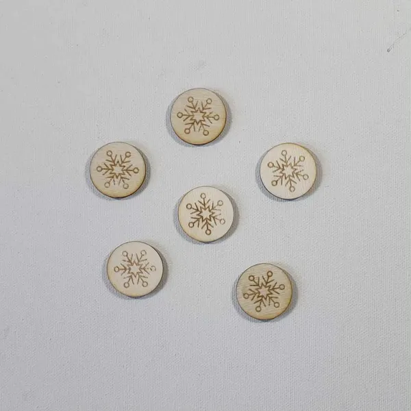 Six jetons ronds en bois gravés de flocons de neige, accessoires sensoriels pour activité Montessori d’hiver