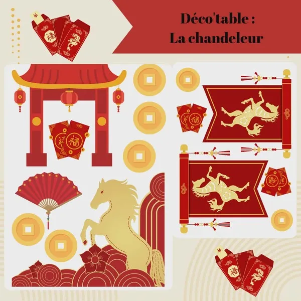Décoration de table La Chandeleur à imprimer – éléments décoratifs pour table enfants et activités créatives