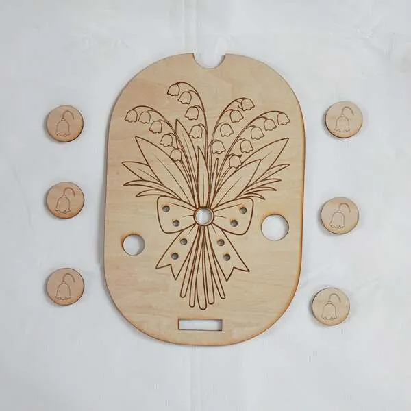 Insert Trofast muguet bois avec jetons activité éducative enfant motricité fine