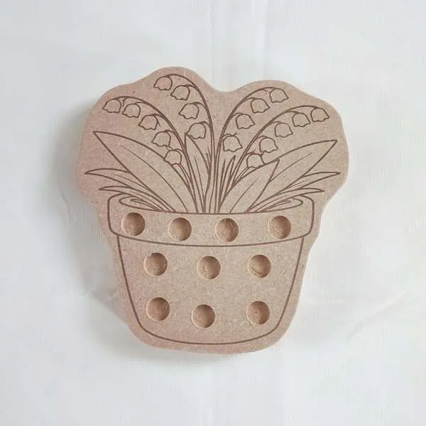 Plateau muguet en bois motricité fine enfant support activité Montessori manipulation