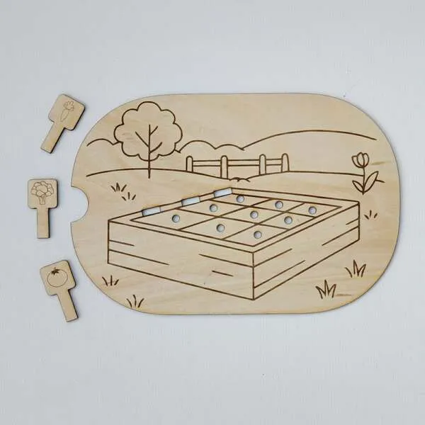 Plateau bois potager enfant support activité tri motricité fine éducatif