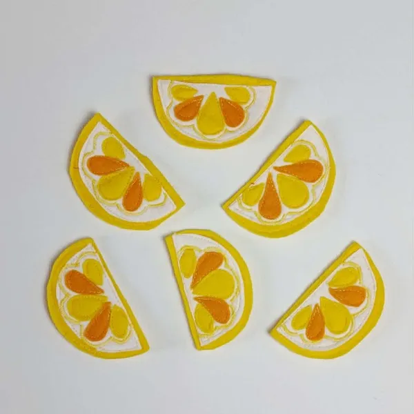 Quartiers de citron en feutrine jeu sensoriel enfant