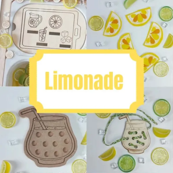Collection limonade jeux éducatifs bois enfants citron activité sensorielle