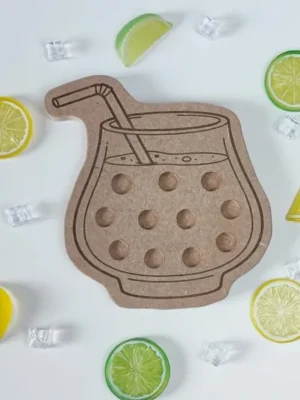 Plateau bois limonade avec trous jeu motricité fine enfant