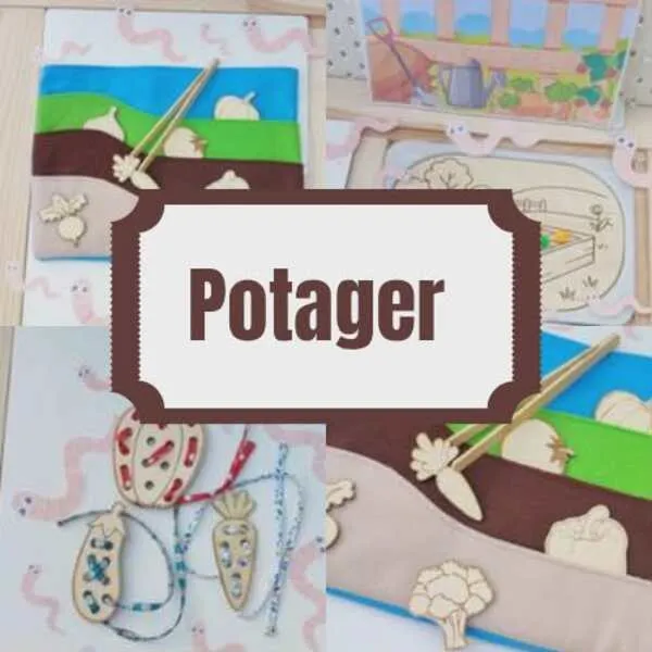 Activités éducatives thème potager enfants motricité fine sensorielle