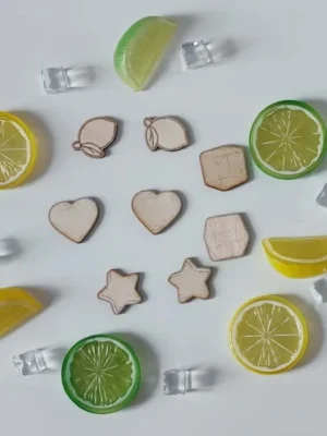 Formes bois thème limonade avec citrons activité sensorielle enfant