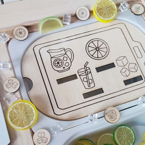 Insert bois limonade activité association citron verre glaçon enfant