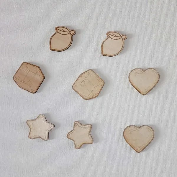 Formes bois limonade citrons cœurs étoiles glaçons enfant