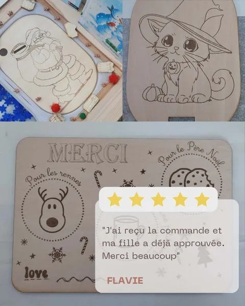 Avis client jouets bois gravés enfant activité éducative<br />
