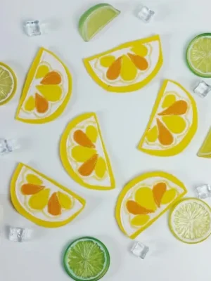 Tranches citron feutrine jeu sensoriel enfant activité éducative