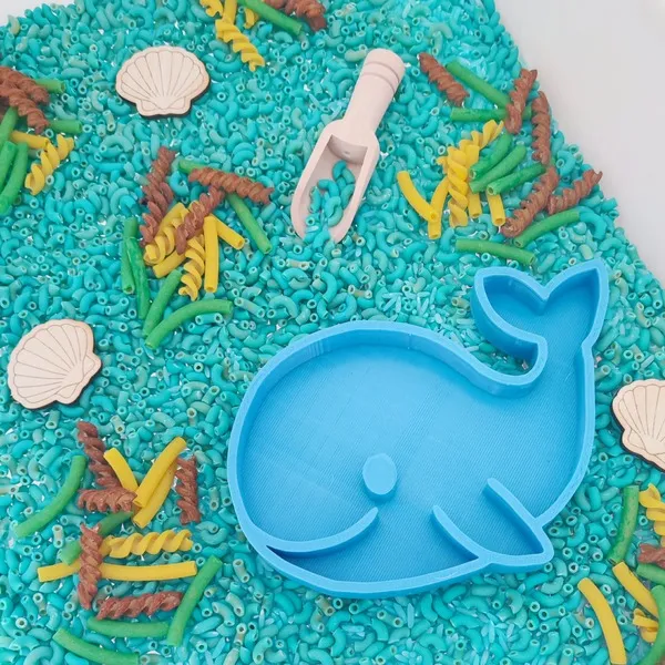 Bac sensoriel mer avec pince et baleine