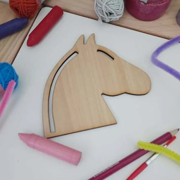 Support cheval bois brut à décorer activité créative enfant
