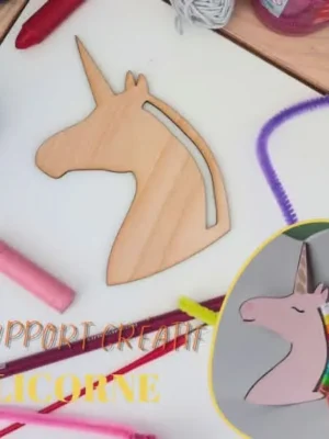 Support créatif licorne en bois à décorer enfant