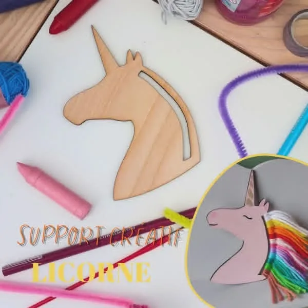 Support créatif licorne en bois à décorer enfant