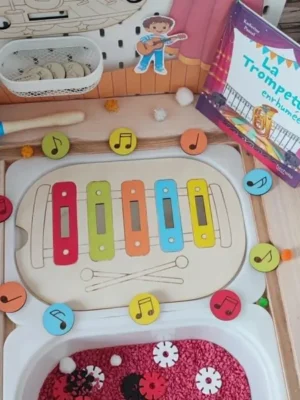 Insert Trofast xylophone coloré en bois thème musique avec jetons notes