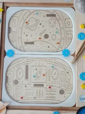 Lot 2 inserts petit Trofast – Intérieur de fusée & hublot sur l'espace