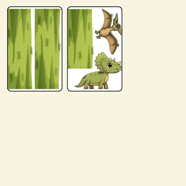 Décoration de table à imprimer sur le thème des dinosaures avec un décor de jungle préhistorique, un ptérosaure, un tricératops et des panneaux décoratifs pour activités éducatives.