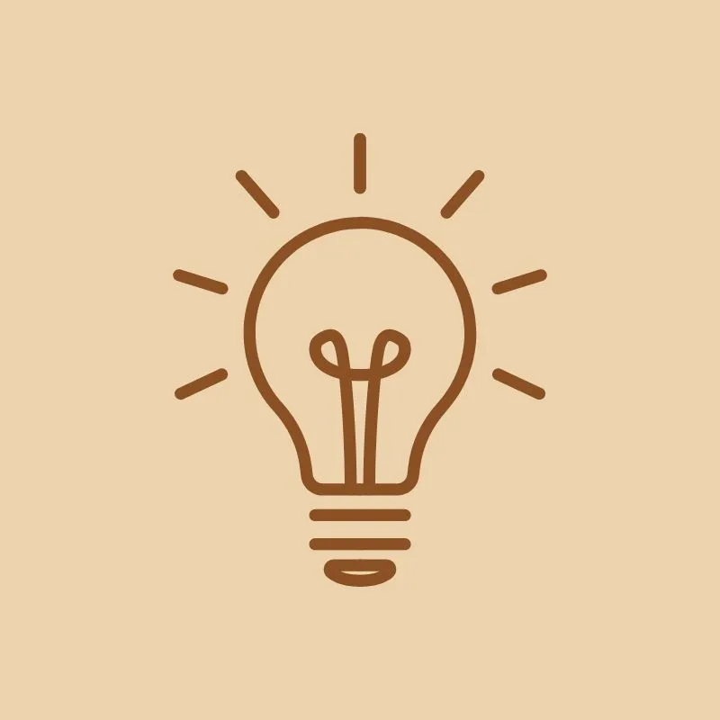 Icône ampoule représentant vos idées et projets de création sur mesure<br />
