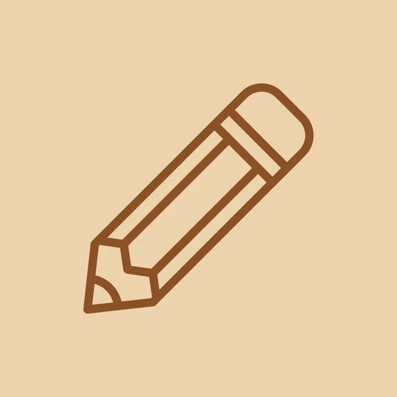 Icône crayon représentant la conception personnalisée d’une création sur mesure
